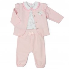 E13327:  Baby Girls Nursery 3 Piece Outfit (0-6 Months)